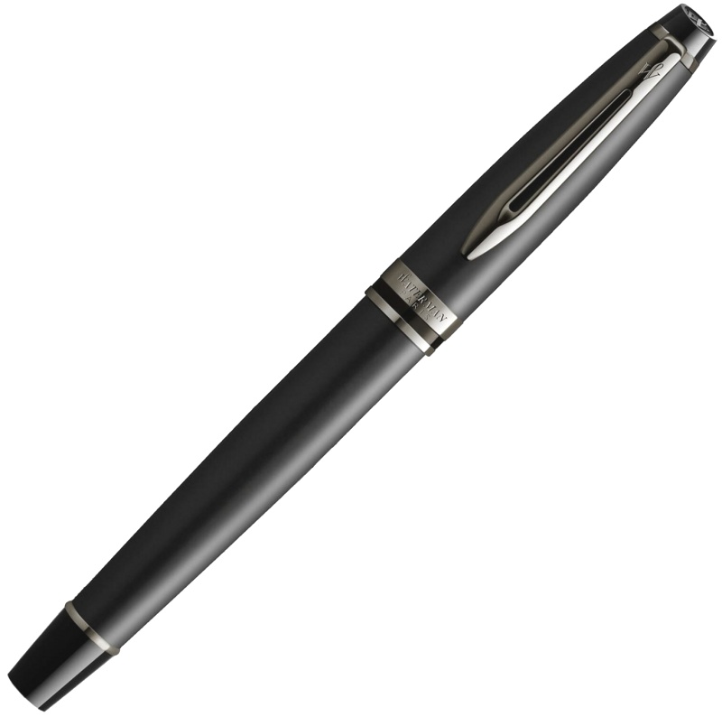 2119190 Ручка-роллер Waterman Expert Deluxe Metallic Black RT F черные чернила подар.кор.