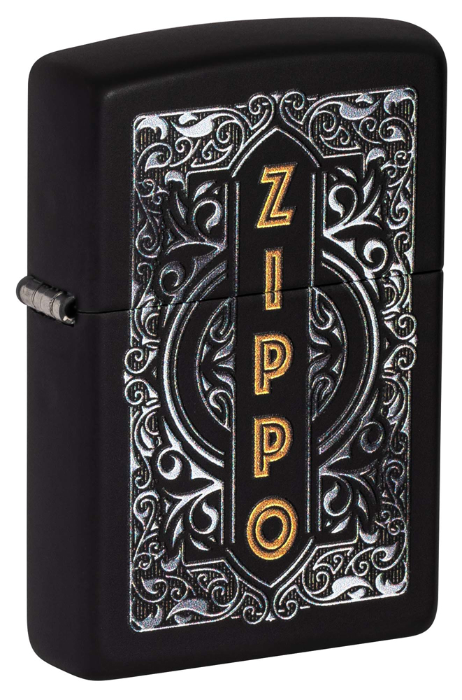 49 535 Зажигалка Zippo Classic с покрытием Black Matte, латунь/сталь черная