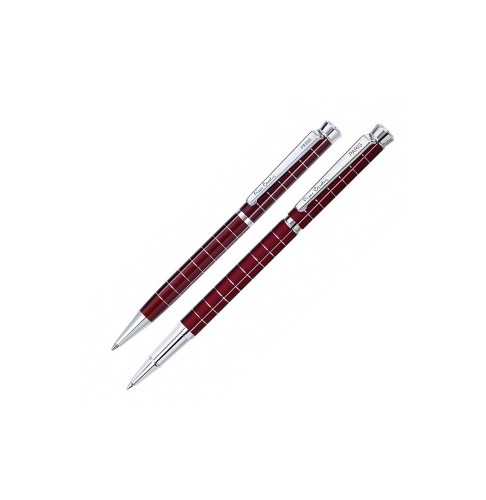 PC0954BP/RP Набор: ручка шариковая+роллер Pierre Cardin. Корпус латунь и глянц.лак