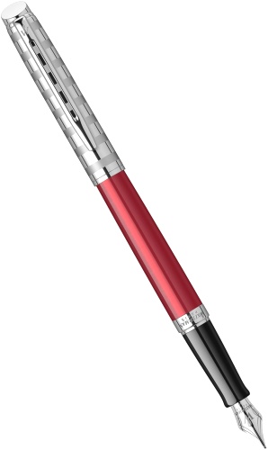 2117789 Ручка перьевая Waterman Hemisphere Deluxe Marine Red  F сталь нержавеющая