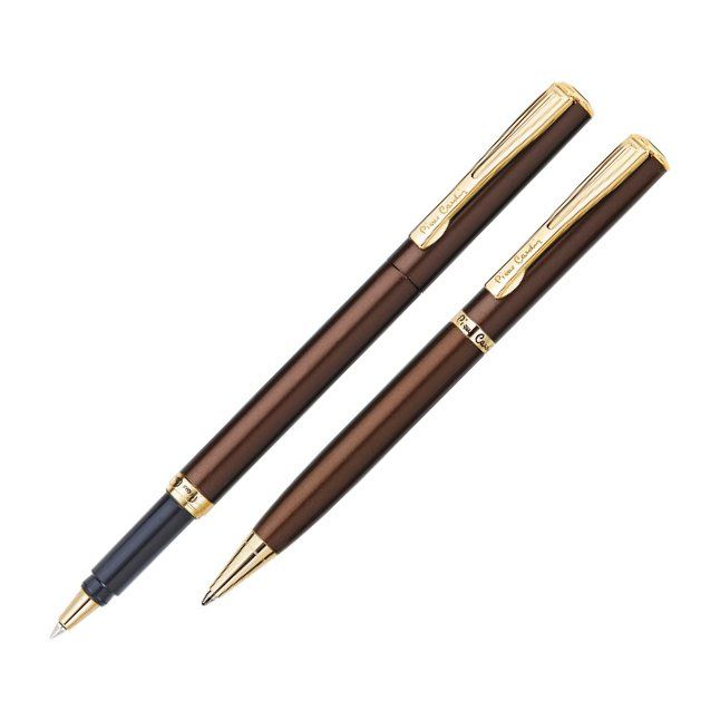 PC0866BP/RP Набор:шариковая ручка+роллер Pierre Cardin PEN and PEN, латунь, бронза, позолота
