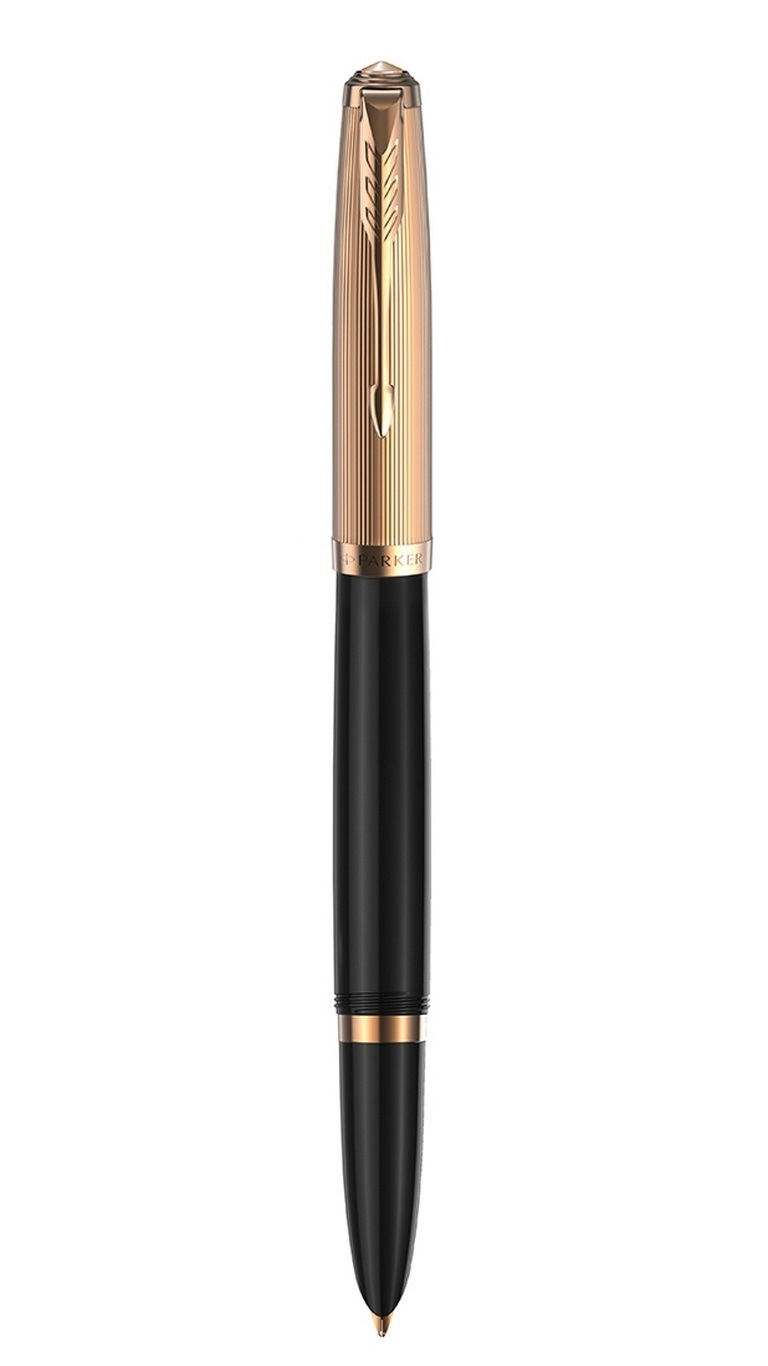 F51 (2123511) Ручка перьевая Parker 51 Premium Black GT F золото 18К
