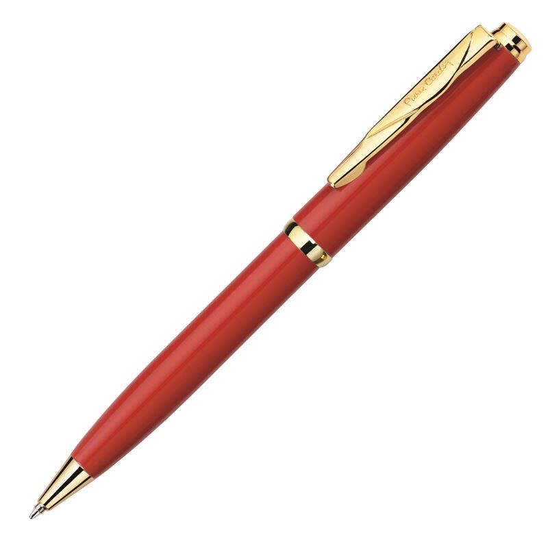 PC0923BP Шариковая ручка Pierre Cardin Gamme. Корпус -латунь. Отделка -сталь с позолотой. Красный