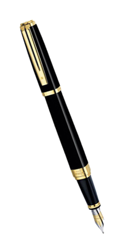 S0636930 Ручка перьевая Waterman Exception Slim Black Lacquer GT, перо золото 18К