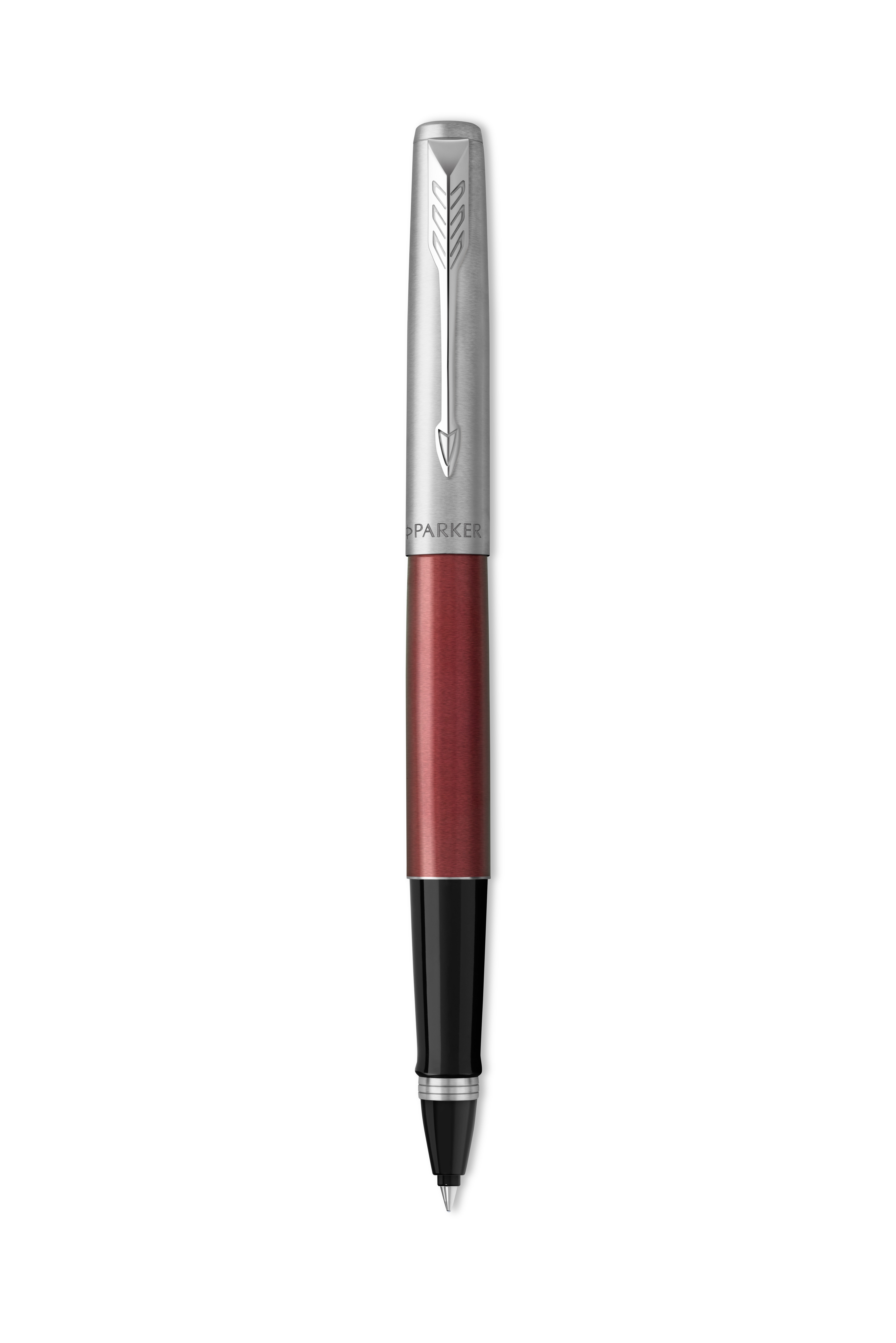 T63 (2089229) Ручка роллер Parker Jotter Core Kensington Red CT красный/серебристый М черные чернила